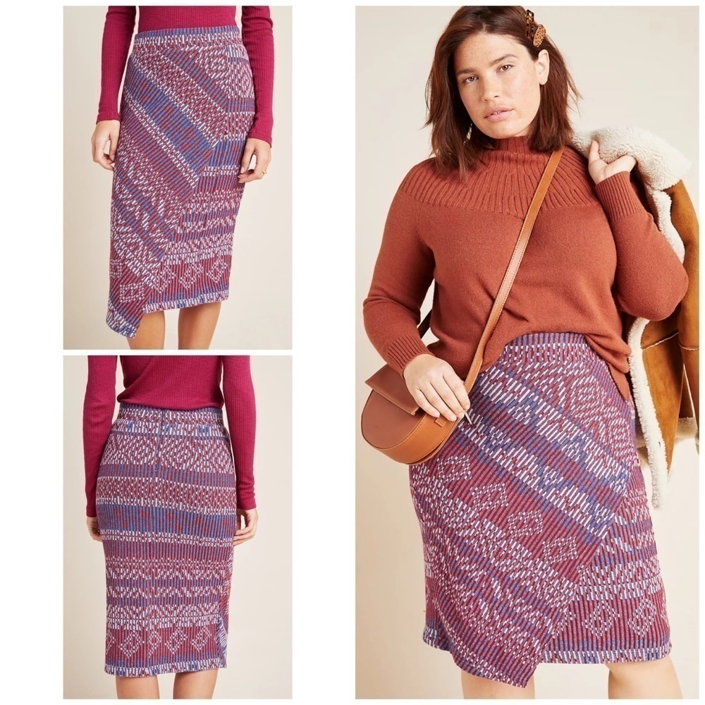Maeve Tulip Geometric Carolina Knit Pencil Skirt S​​​​​​​